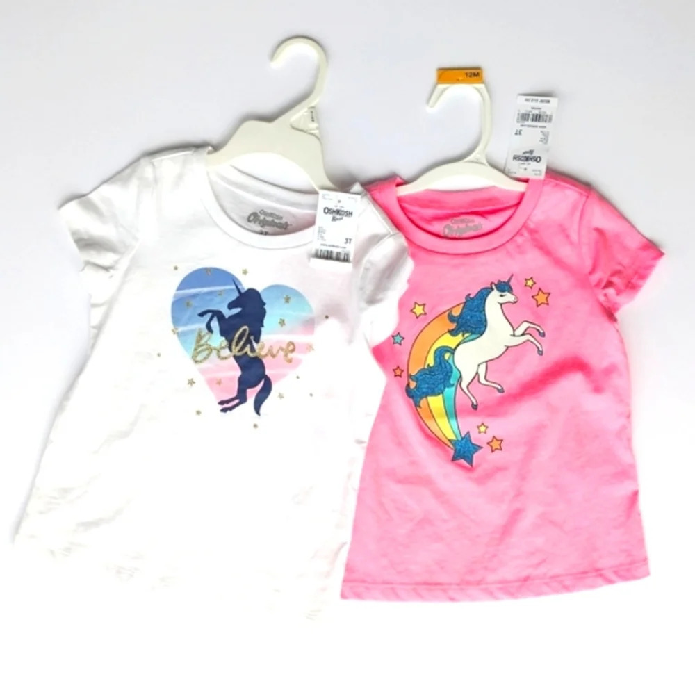 Girls Oshkosh Unicorn T-shirt Bundle